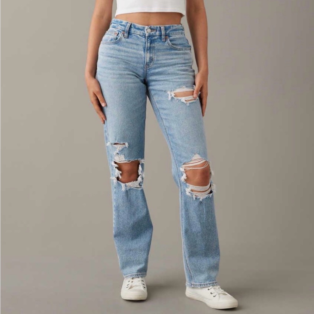 American Eagle Outfitters AE Stretch Curvy High-Waisted Straight Jean